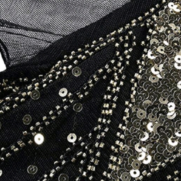 NIP XXL vintage black and gold sequin dress - Picture 4 of 6